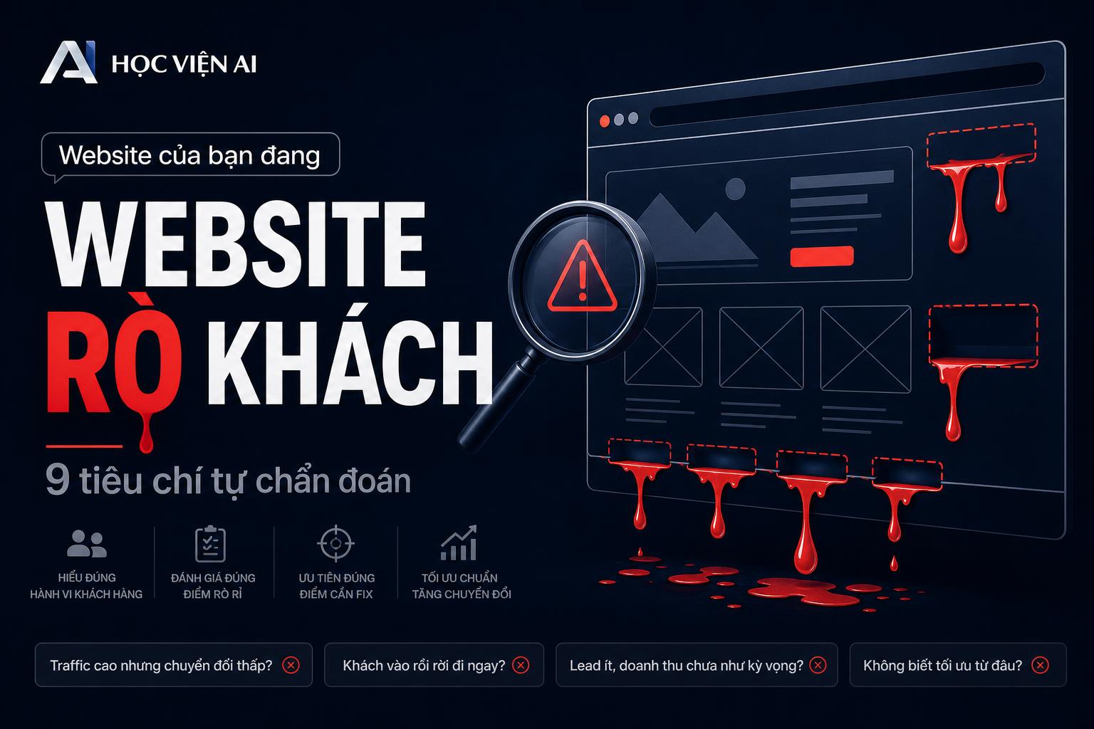 Website của bạn đang rò khách ở đâu? 9 tiêu chí tự chẩn đoán ngay hôm nay